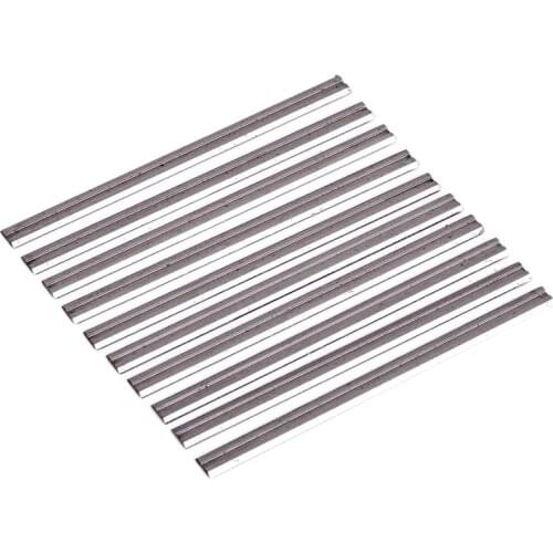 10Pcs Reversible High Speed Steel Planer Blades 82Mm X 5.5Mm For Cutting Soft Hard Woods Ply-Wood Board Woodworking Power Tool