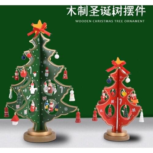 Christmas decorations DIY cartoon wooden Christmas tree shape decoration window desktop decoration childrens gifts