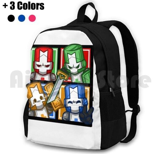 Castle Crashers Four-Square Outdoor Hiking Backpack Riding Climbing Sports Bag Castle Crashers Castle Crashers Behemoth Red