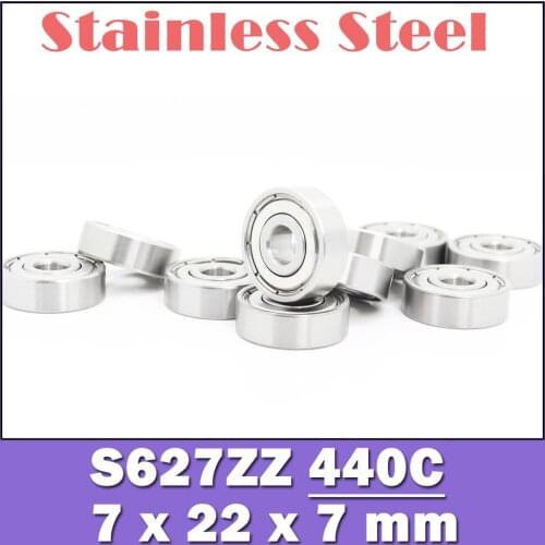 S627ZZ Bearing 7*22*7 mm ( 10PCS ) ABEC-1 440C Roller Stainless Steel S627Z S627 Z ZZ Ball Bearings