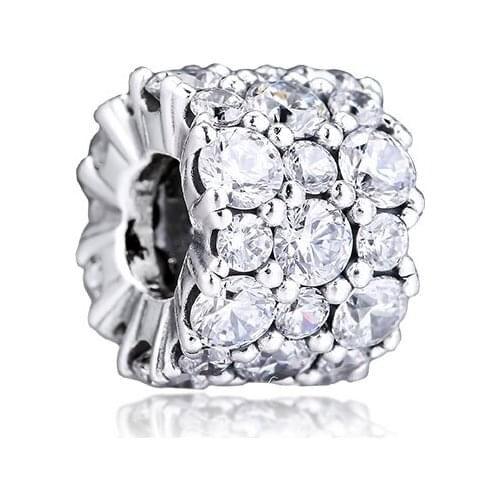 100% 925 Sterling Silver Clear Sparkling Charm for Women DIY Fits Pandora Bracelet Beads for Jewelry Making Kralen Wholesale