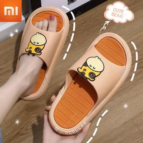 Xiaomi Cow Women Slippers Bathroom Non-slip Wear-resistant Slipper for Men Women Couple Solid Color Slipper Sandals Cartoon Cute
