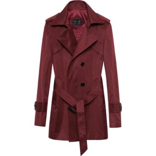 Mens trench coats wine red spring autumn man double breasted lapel coat men clothes slim fit overcoat fashion long sleeve 9XL