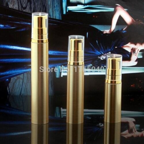 5ml Golden vacuum flask Empty Pump Pressure Spayer Spray Skin Care perfume bottle jar Container Refillable Bottle100pcs/lot