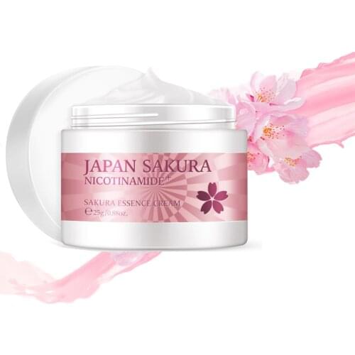 Japanese Sakura Niacinamide Essence Cream Anti Wrinkle Serum Collagen Nourishing Whitening Brightening Face Skin Care Cosmetic