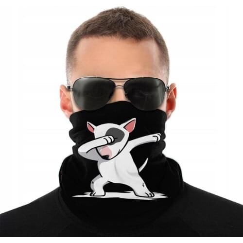Funny Dabbing English Bull Terrier Magic Scarf Neck Face Mask Neck Gaiter Balaclava Bandanas Dustproof Headband Outdoor Hiking