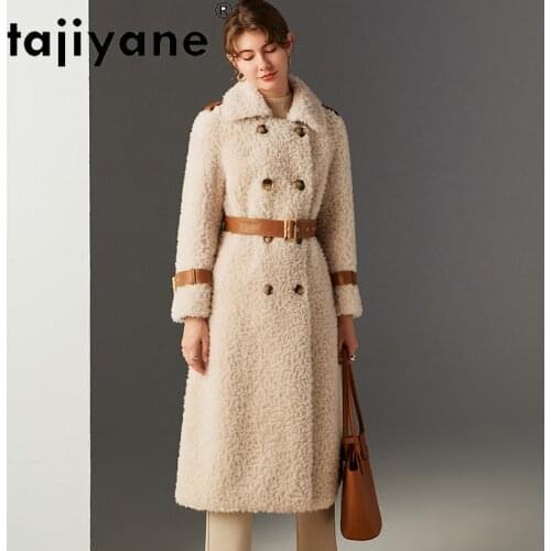 Tajiyane 2002 Winter Coat Women Real Fur Coats Woman 100% Wool Jackets High Quality Womens Long Clothes Jacket Casaco TN1237