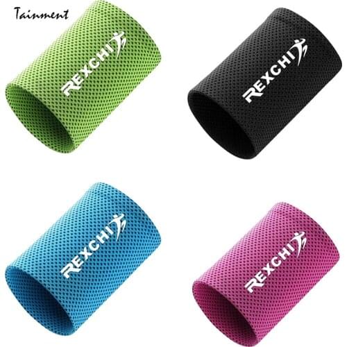 Fashion Sport Wrist Brace Support Breathable Ice Cooling Tennis Wristband Wrap Sport Sweatband for Gym Yoga Volleyball Dance 1PC