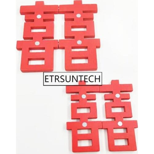 100pcs Chinese Style Double Happiness Fridge Magnet Home Wedding Decor Magnetic Refrigerator Stickers Note Holder