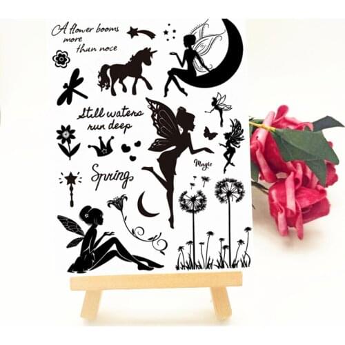 14*18CM Fairy Letters Transparent Clear Stamps / Silicone Seals Roller Stamp For DIY Scrapbooking Photo Album/Card Making
