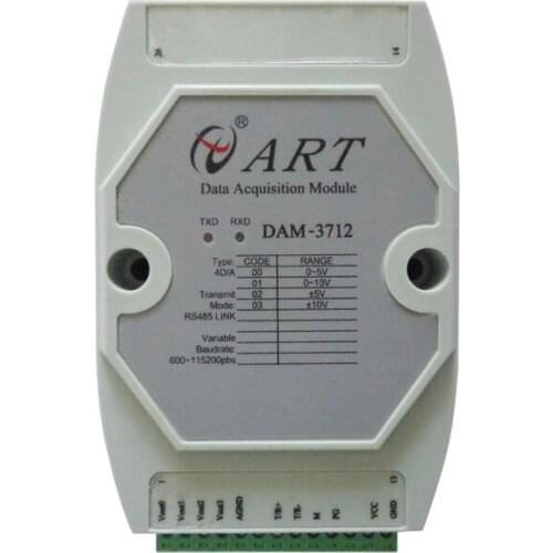 4-ch 12-bit analog output Module with PLC Mitsubishi LINK RS485 communication mode