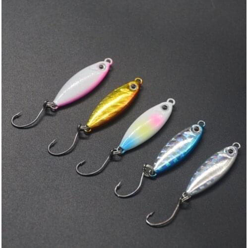 5Pcs/Lot Freshwater Catch Spoons Fishing Lure Jigs Small Jigbait Artificial Lures Bait 3g/5g Single Hook