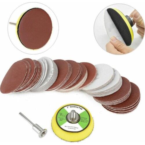 60 pieces of 50mm 1 tray + 1 rod+100/240/600/800/1000/2000 flocking sandpaper for sanding sanding machine used smooth finish