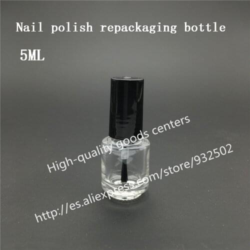 Free Shipping 500 pcs 5ml Square nail polish bottle bottles with white black lid,Small Glass Nail Polish Bottle, Glass Bottle