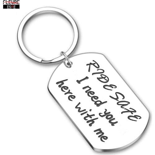 Ride Safe keychain Biker Motorcycle Gifts for Him Boyfriend Husband Dad I Need You Gifts Key Ring Gifts for New Driver Biker