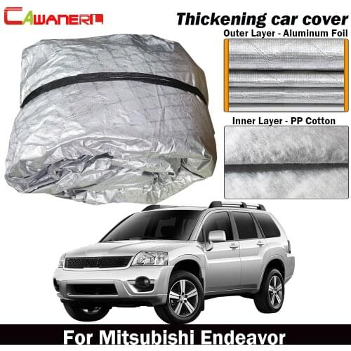 Cawanerl Waterproof Car Cover Inner Cotton Sun Shade Rain Hail Snow Prevent Cover Dust Proof For Mitsubishi Endeavor