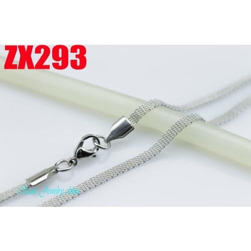 3mm watchband chain style necklace stainless steel flat net chain Mesh womens fashion ZX293