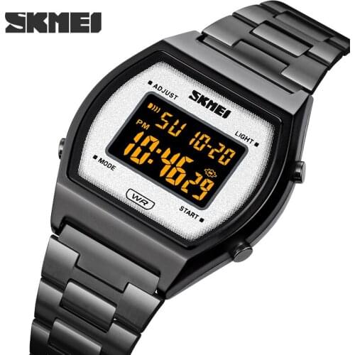 Fashion Dress Mens Watches Stainless Steel Digital Watch Luminous Electronic Wrist Watches Original Brand SKMEI Clock Waterproof