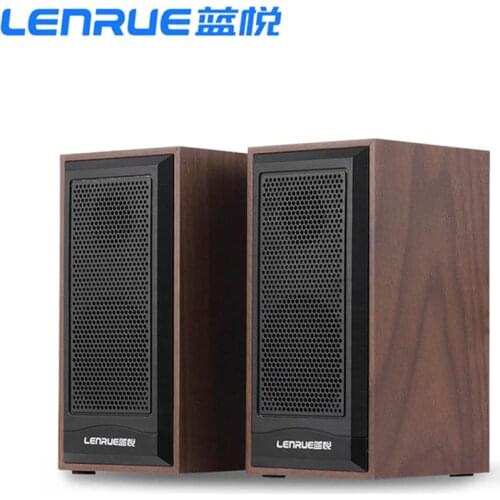 Wooden Computer Speakers Natural Wood Enclosure Desktop Speaker USB Powered Surround Laptop Speaker Wood Multimedia Loudspeakers