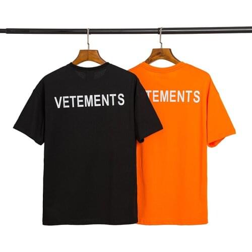 Vetements Short-sleeved Female Couple Loose Street Hip-hop Trend T-shirt Mens Cotton Round Neck Letter Print 895656