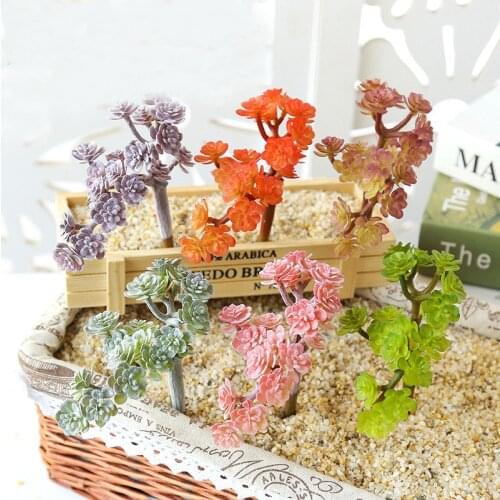 18Heads Xian Ren Ke Artificial Succulents Plants Home Garden Living Room Wedding Decoration Accessories Mini Fake Plants