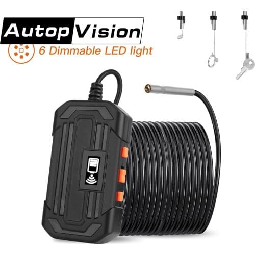 F240 Borescope Camera 1080P 6 Pcs Bright LED Endoscope Camera Handheld Waterproof Pipe Pipeline Inspection Cam with 3.9mm Lens