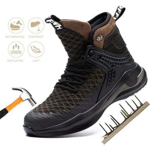 Safety Shoes Men Steel Toe Cap Lightweight Work Trainers Breathable Protective Footwear