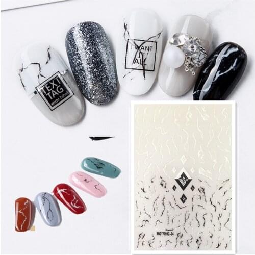 3d nail stickers art Newest WG-04 marbling design Japan style nail decals back glue DIY nail decoration wraps