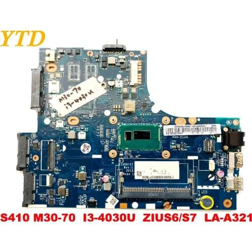 Original for Lenovo S410 laptop motherboard S410 M30-70 I3-4030U ZIUS6 S7 LA-A321 Ptested good free shipping