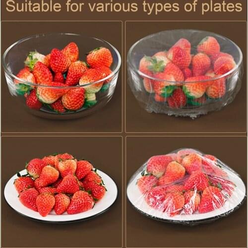 Fresh Keeping Bags Elastic Food Storage Covers Plastic Sealing Elastic Stretch Bowl Lids Universal for Kitchen (300Pcs)