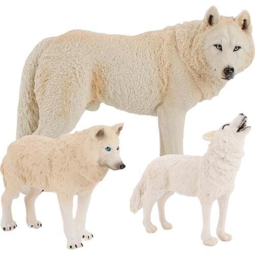 3 Pieces Wildlife Animals Figures Plastic Wolf Statues Miniature Toys Garden Landscape Decor Home Ornaments