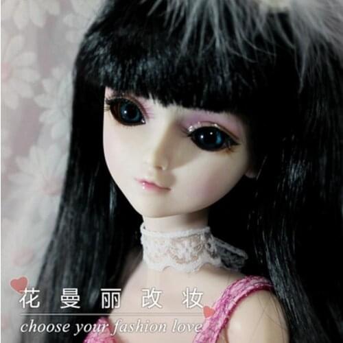 FULL SET Top quality 60cm bjd 1/3 girl doll wig clothes shoes all included!night lolita reborn baby doll best huaman gifts toy