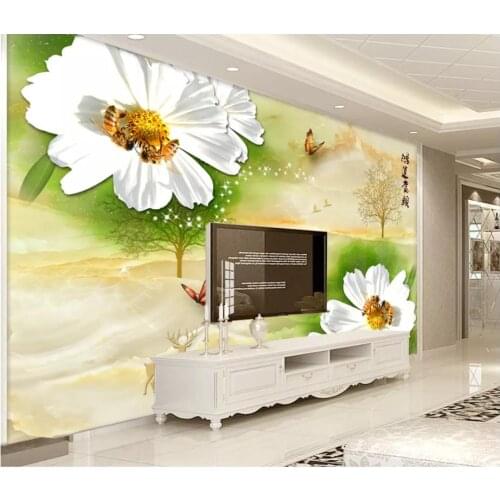 Custom photo wallpaper for walls 3 d murals wallpaper 3d marble flower tv background wall painting wall papers for living room