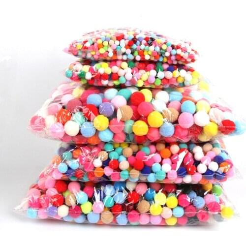 500-1000pcs 8/10/15/20/25/30mm Mini Fluffy Soft Pom Poms Pompoms Ball Handmade Kids Toys Wedding Decor DIY Sewing Craft Supplies