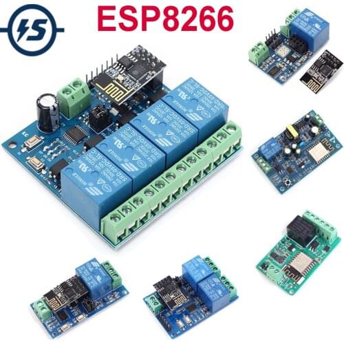 ESP8266 ESP-01 Wifi Relay Module Remote Control Switch 1 2 4 Channel 5V 12V For Smart Home IOT Transmission Phone APP Controller