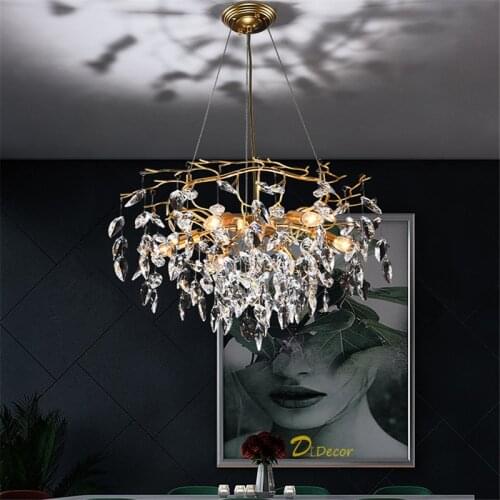 Nordic LED Crystal Chandelier Lighting for Home Decor Luxury Chandeliers Lamp Living Room Dining Room Crystal Lobby Lights