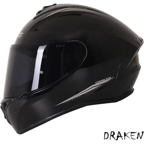 Spartan Draken Solid A1 Matt Black Helmet Full Face Motorcycle Helmet Single Visor Sizes XS To XL