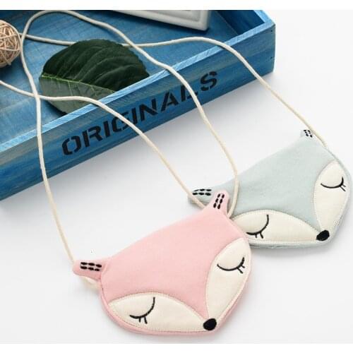 Lovely Children one shoulder bag coin purse cute fox girls messenger bag baby accessories
