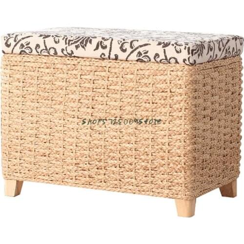 Rattan Storage Stool, Shoe Stool, Foot Rest Sofa, Square Stool, Can Be Used To Arrange Storage Box, Storage Stool, Multi-functio