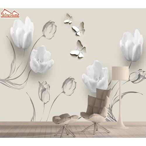 Tulip 3d Mural Wallpaper Contact Wall Paper Papers Home Decor Photo Wallpapers for Living Room Self Adhesive Murals Walls Rolls