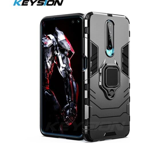 KEYSION Shockproof Armor Case for Xiaomi Redmi K30 5G K20 Pro car Holder Ring Stand Phone Back Cover for Xiaomi Poco X2 Mi 9T