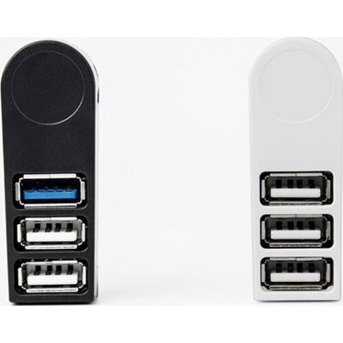 Universal Rotating USB Hub 3 Port USB 3.0 with Cable High Speed Mini Hub Socket Pattern Splitter Cable Adapter for Laptop PC