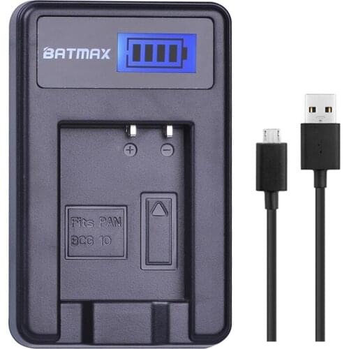 Batmax DMW-BCG10 BCG10 BCG10E LCD USB Charger for Panasonic Lumix DMC-3D1 DMC-TZ7 DMC-TZ8 DMC-TZ10 DMC-TZ18