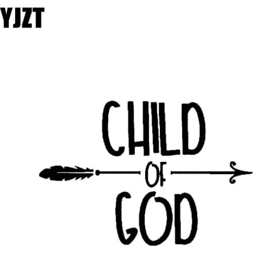 YJZT 12.7CM*8.7CM CHILD OF GOD VINYL DECAL CAR STICKER FAITH CHURCH JESUS ARROW LOVE Black Silver C10-02140