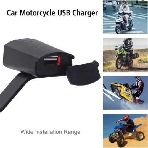 USB 1 Port 12V Waterproof Motorbike Motorcycle Handlebar Charger 8-32V 2.1A Adapter Power Supply Socket With Indicator Light