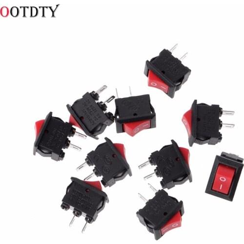 10 Pcs 2 Pin 10x15mm SPST ON/OFF Soldering Terminal Boat Rocker Push Button Switch 3A AC 250V Switches