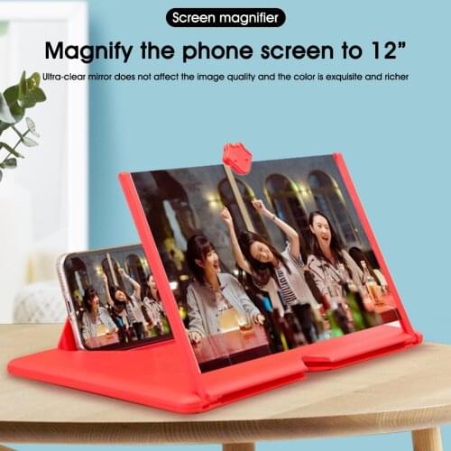 12 inch 3D Mobile Phone Screen Magnifier HD Video Amplifier Stand Bracket with Movie Game Live Magnifying Folding Phone Holder