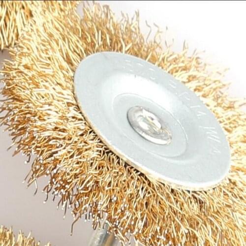 Free shipping of 2pcs 100*6mm copper coated steel wire brushes for derusting polishing wheel grinding heads flat steel wire