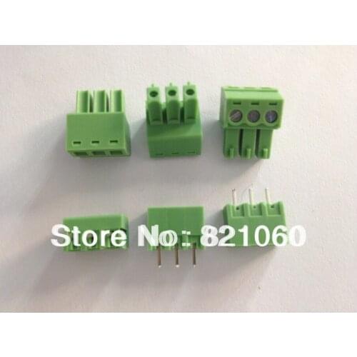2EDG-3.81-3P + 2EDGV-3.81-3P 2EDG 2EDGV 3Pin Straight Pin Plug-in Screw Terminal Block ROHS PCB Splice (10pcs/lot)