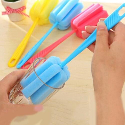 3Pcs/bag Kitchen Wineglass Bottle Coffee Cup Sponge Brush Cleaning Tool Mug Handle Brush Water Absorption Household Clean Tools